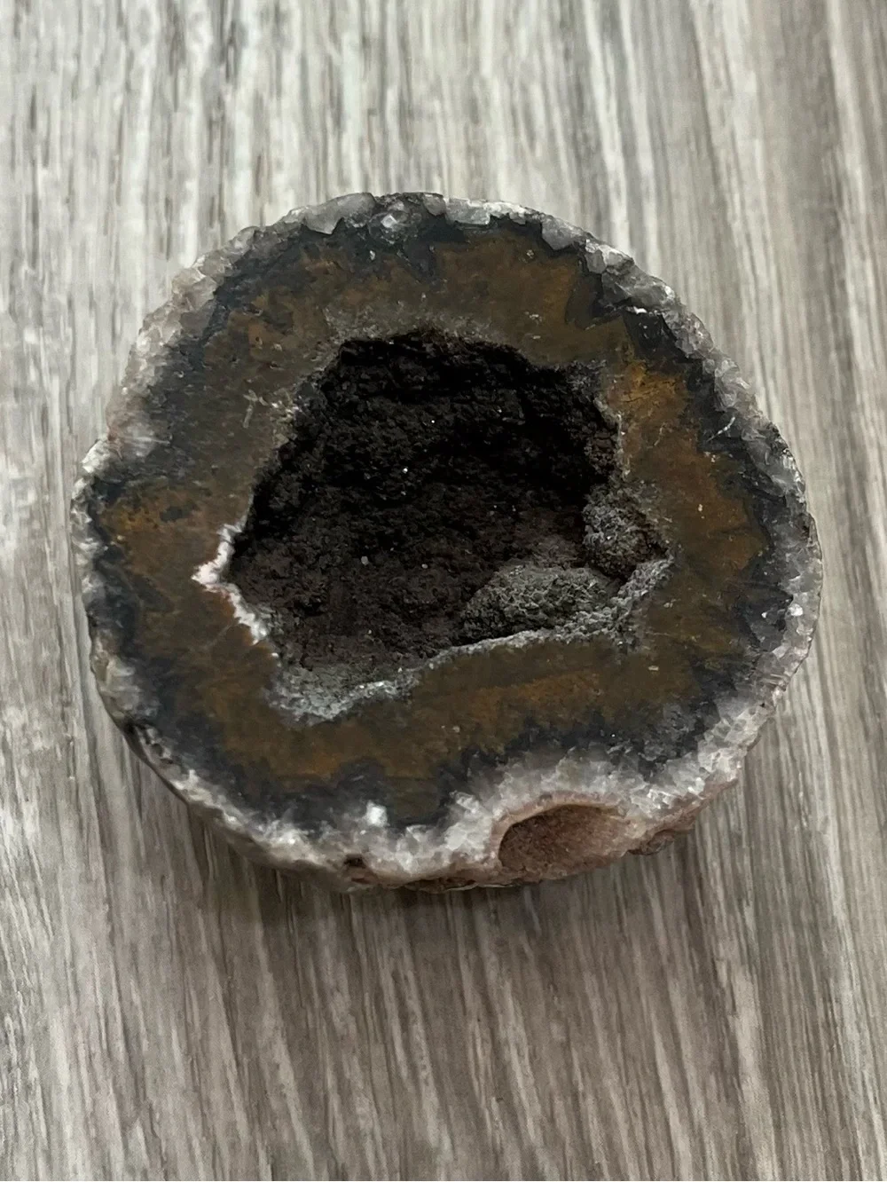 1/2 Geode Brown Crystal Rock Specimen Home Decor
